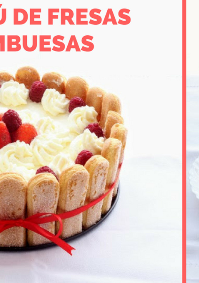 Una foto de Tiramisú de fresas y frambuesas sin huevo