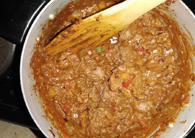 Steps to Prepare Favorite Chicken livers and Savory Brown rice