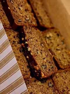 A picture of Banana loaf with walnut.