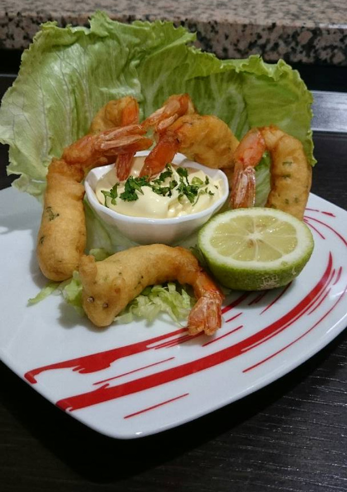 Una foto de Langostinos en gabardina