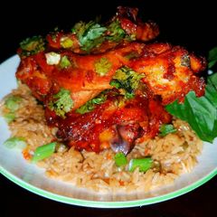 A picture of Mike's Glazed Asian Chicken Over Rice.