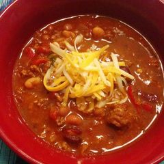 A picture of Rick's Afterburn Chili.