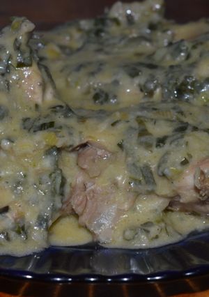 Una foto de Pollo con crema de queso roquefort