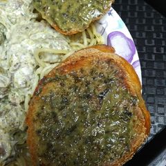 A picture of Fried Bacon Pesto Bread.