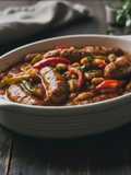 Sültkolbászos bab hotpot lassúfőző edényben