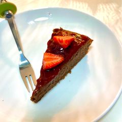 Mostly-Healthy Reused Chocolate Cake! A picture of Mostly-Healthy Reused Chocolate Cake!.