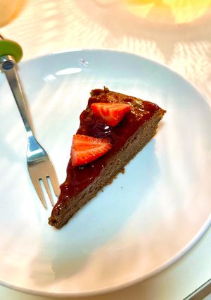 A picture of Mostly-Healthy Reused Chocolate Cake!.