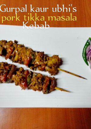 A picture of Pork Tikka masala kebab 🫑🍅🧅🌶️.