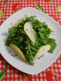 Ensalada de lechuga arugula y peras