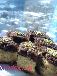 عکسی از دستور کیک مكرون گردويی (بدون فر)