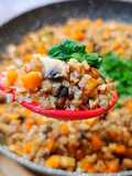 Grown-Up Buckwheat Dinner with Diced Mushrooms and Vegetables (30-Minute One-Pan Meal)