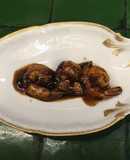 Camarones con miel, soya y ajo