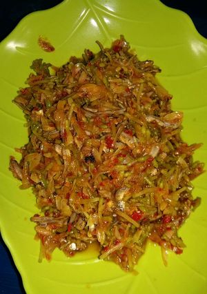 Foto resep Tumis bunga pepaya campur teri