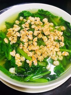Hình của món Canh Rau Cải Bó Xôi(Rau Chân Vịt) Nấu Tôm.