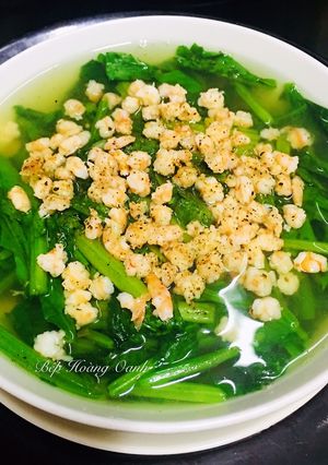 Hình của món Canh Rau Cải Bó Xôi(Rau Chân Vịt) Nấu Tôm.