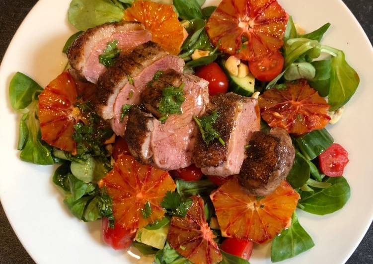 Simple Way to Prepare Ultimate Asian duck and blood orange salad