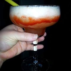 A picture of ADULTS ONLY blended drink.