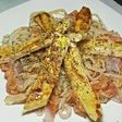 Fideos de acelga con pollo