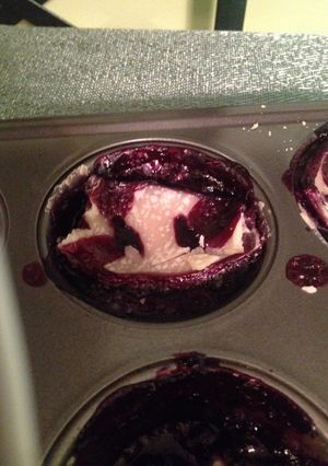 A picture of Mini blueberry pies.