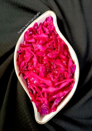 عکسی از دستور ترشی کلم قرمز به سبک رستورانی
