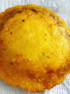Una foto de Arepa de huevo con carne molida