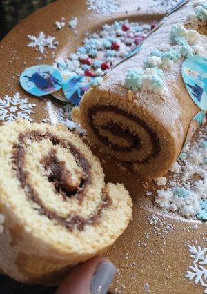 Une photo de Gâteau roulé cœur chocolat