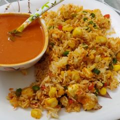 A picture of Schezwan Rice.