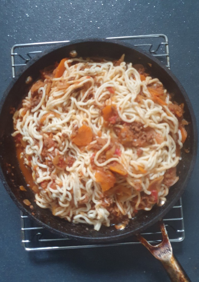 A picture of Tagliolini simple Bolognese.