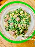 Wild garlic with eggs and ham