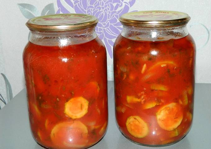 Кабачки в томатном соусе на зиму. Рецепт без стерилизации вкусной заготовки из кабачков