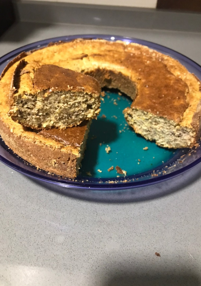 Una foto de Bizcocho fit de naranja y nueces