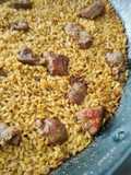 Arroz agazpachado con carrillada de cerdo