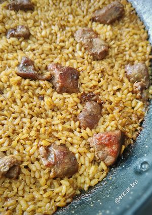 Una foto de Arroz agazpachado con carrillada de cerdo