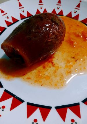 صورة لوصفة باذنجان محشي بدون لحم