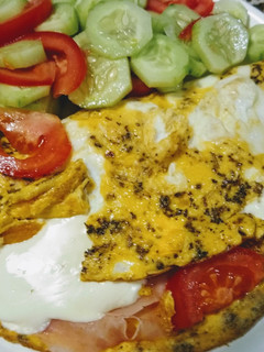 Una foto de Omelette de jamón y queso