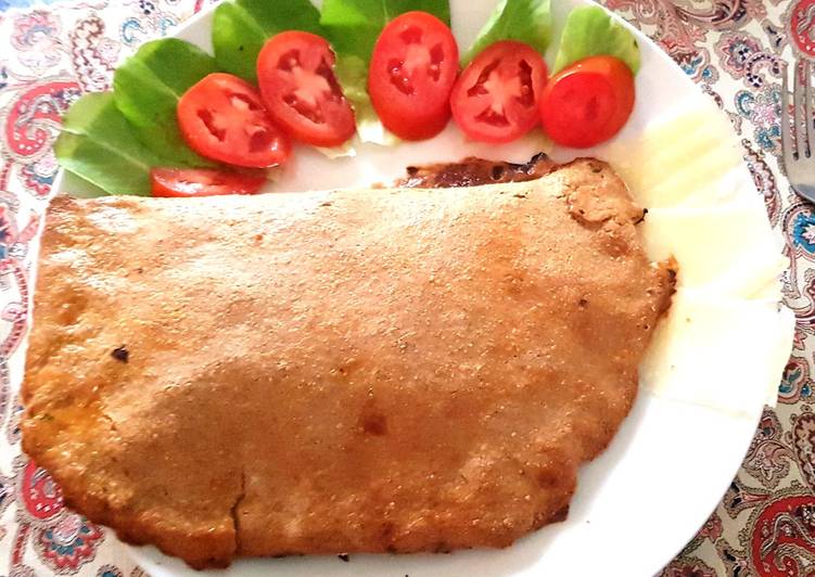 Calzone with Oat flour, spinach and herbs