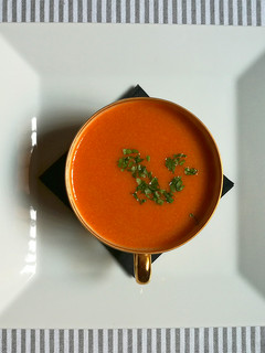 Una foto de Crema de gambas