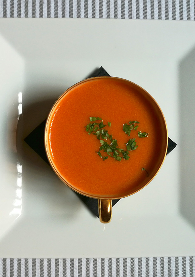 Una foto de Crema de gambas