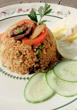 Foto resep Nasi goreng paprika daging sosis