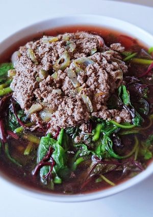 Hình của món CANH cua đồng nấu rau dền-rau mồng tơi 🦀🥬🥦.