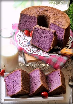 Foto resep CHIFFON TARO aka Ubi Ungu Super Soft Moist Fluffy