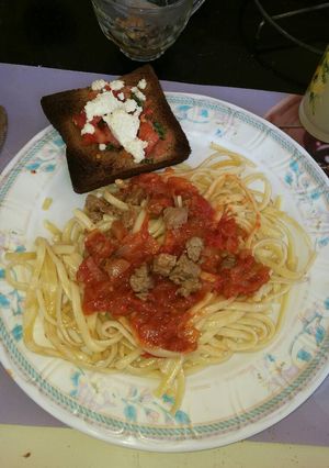 Una foto de Spagetti con salsa arrabiata