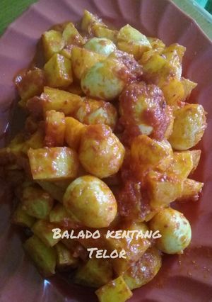 Foto resep 🍒 Balado kentang telor