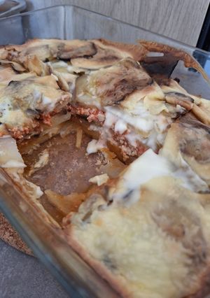 Une photo de Moussaka au tofu