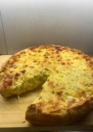 Una foto de Tarta de cebolla y queso