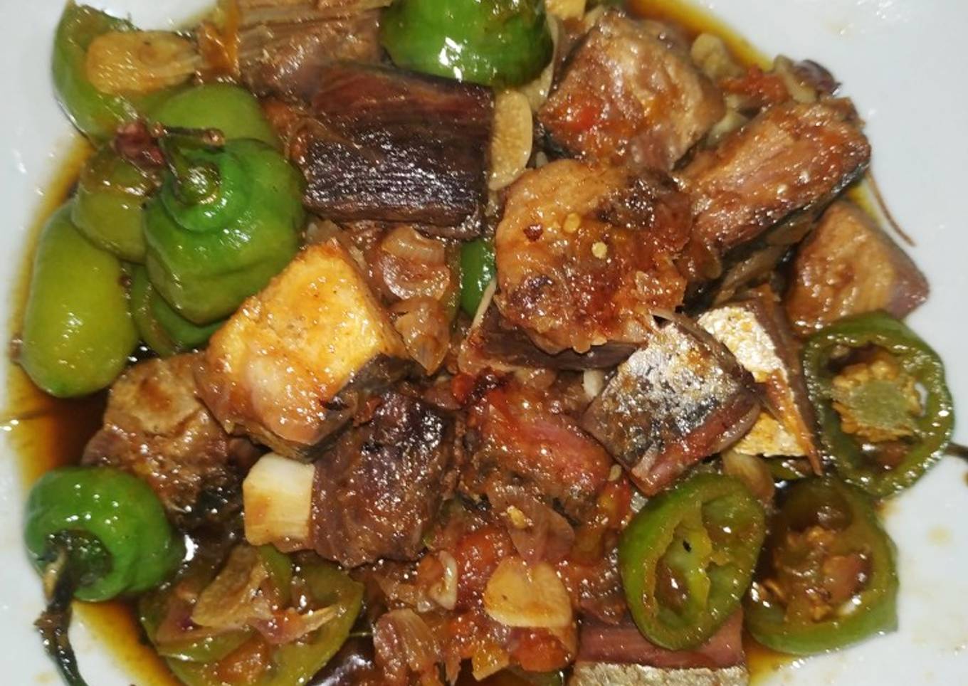 Tumis asin tongkol cabe gendot