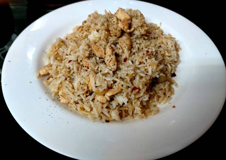 Simple Way to Prepare Super Quick Homemade My Salt + Pepper Seasoned Chicken Fried Rice 😋