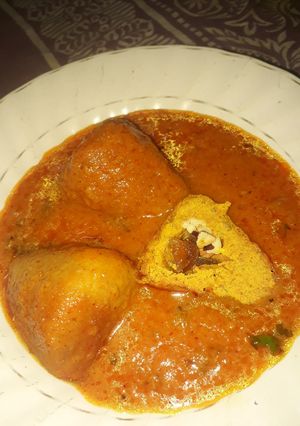 A picture of Gatte ki sabji.
