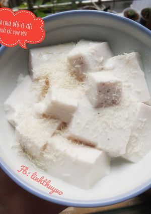 Hình của món Sữa chua dẻo vị việt quất mix vụn dừa - Ăn dặm cho bé.