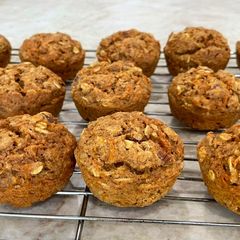 A picture of Healthy Carrot Oat Muffins.